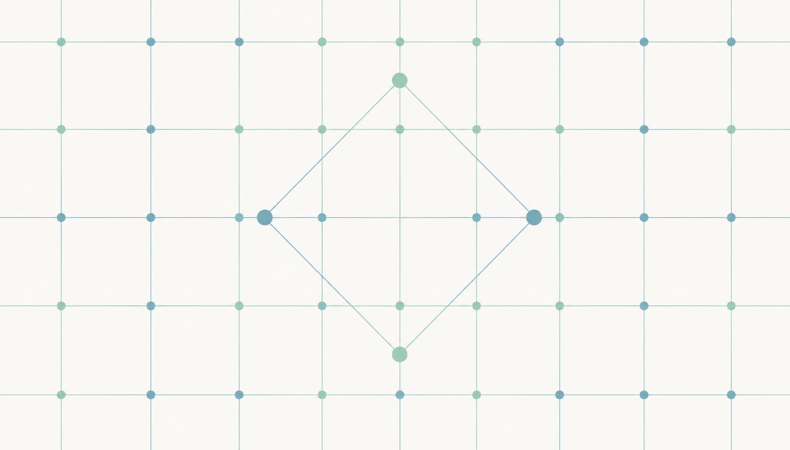 Illustration du réseau Hartmann : quadrillage géométrique avec nœuds