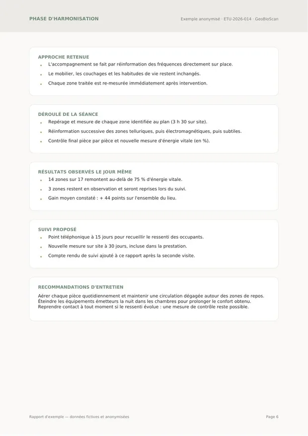 Rapport GeoBioScan — Bioharmonisation